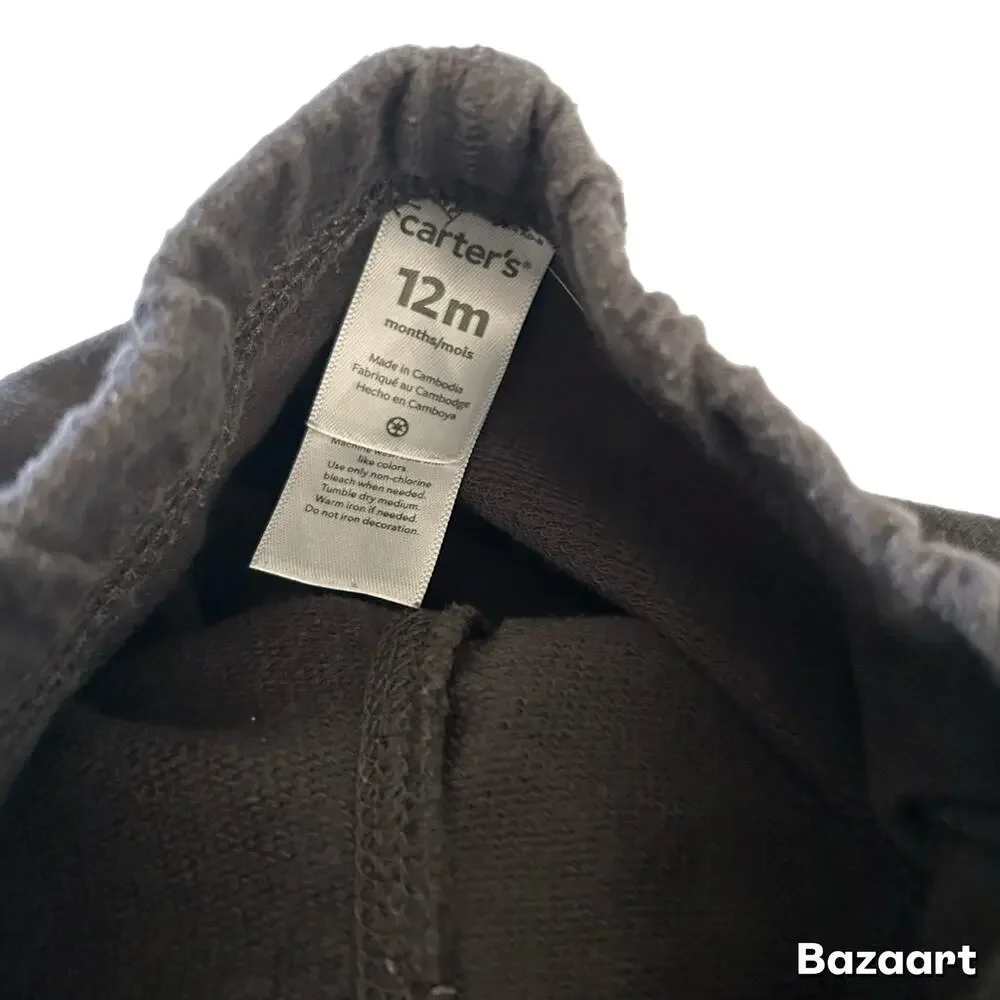 Carter's Faux Drawstring Casual Jogger Pant 12M Gray